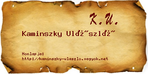Kaminszky Ulászló névjegykártya